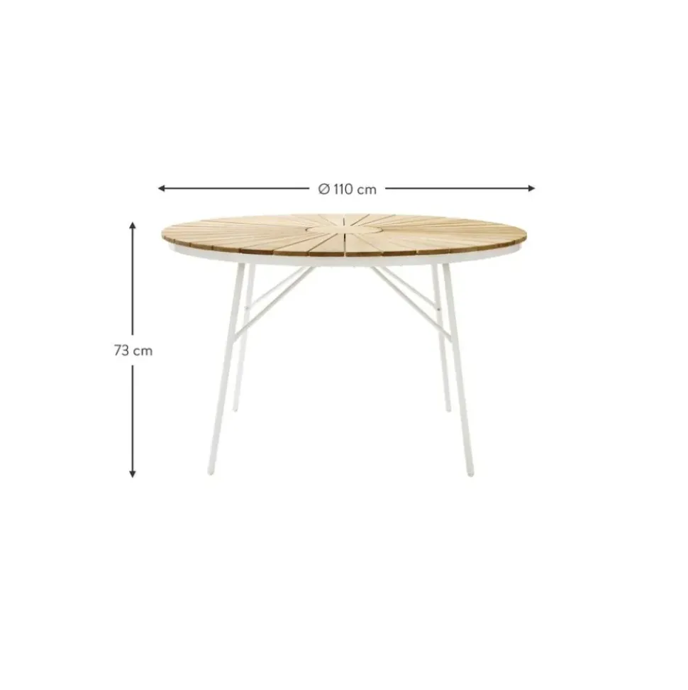 Mesa Redonda Para Exterior De Madera De Teca Hard & Ellen, Tamanos Diferentes