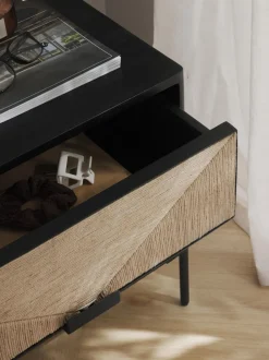 Mesilla De Noche Con Cajones De Madera De Mango Maciza June