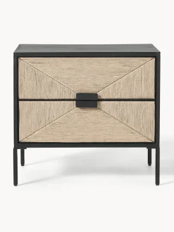 Mesilla De Noche Con Cajones De Madera De Mango Maciza June