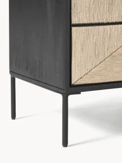 Mesilla De Noche Con Cajones De Madera De Mango Maciza June