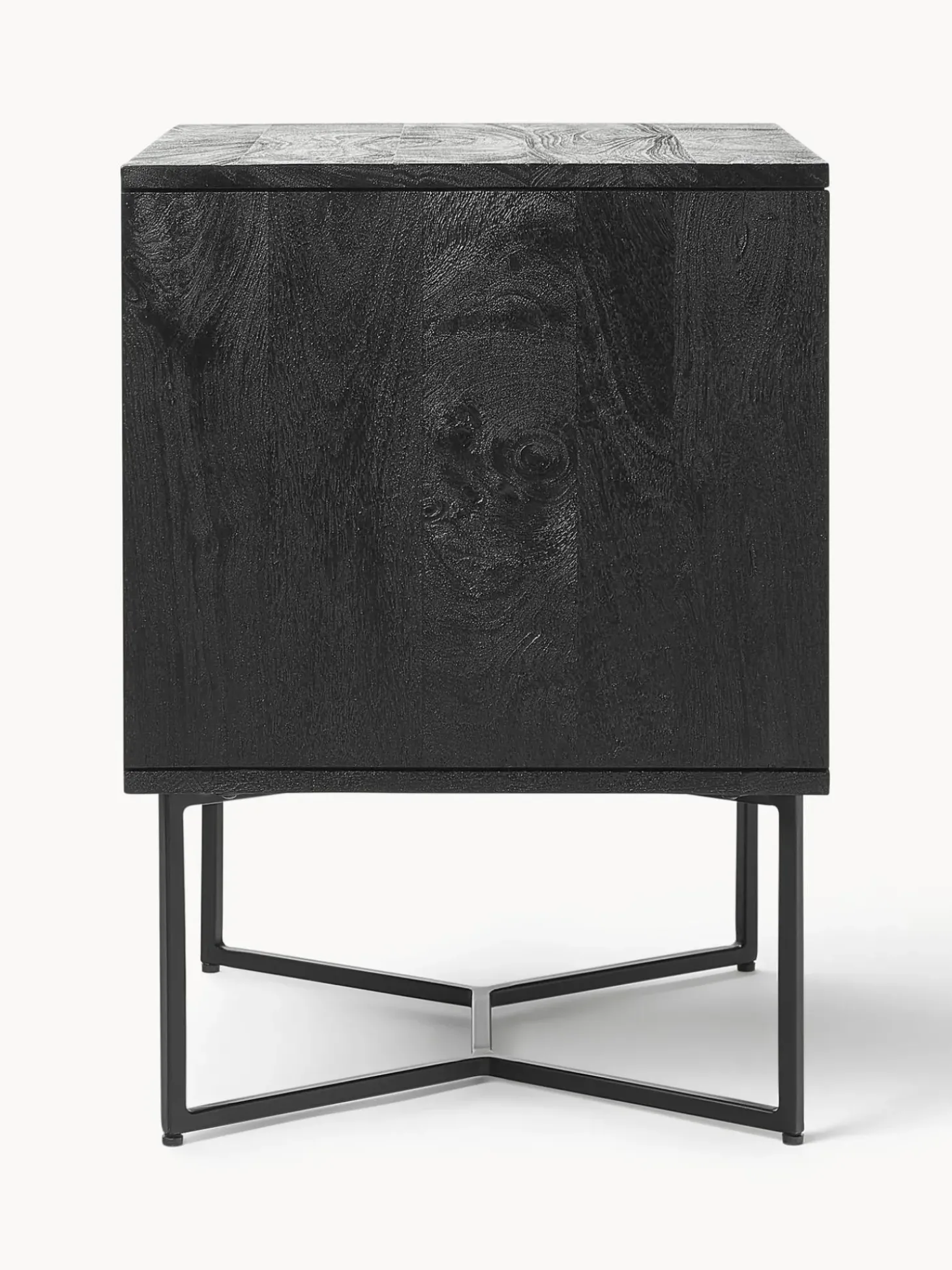 Mesilla De Noche De Madera De Mango Maciza Luca, Con Cajones