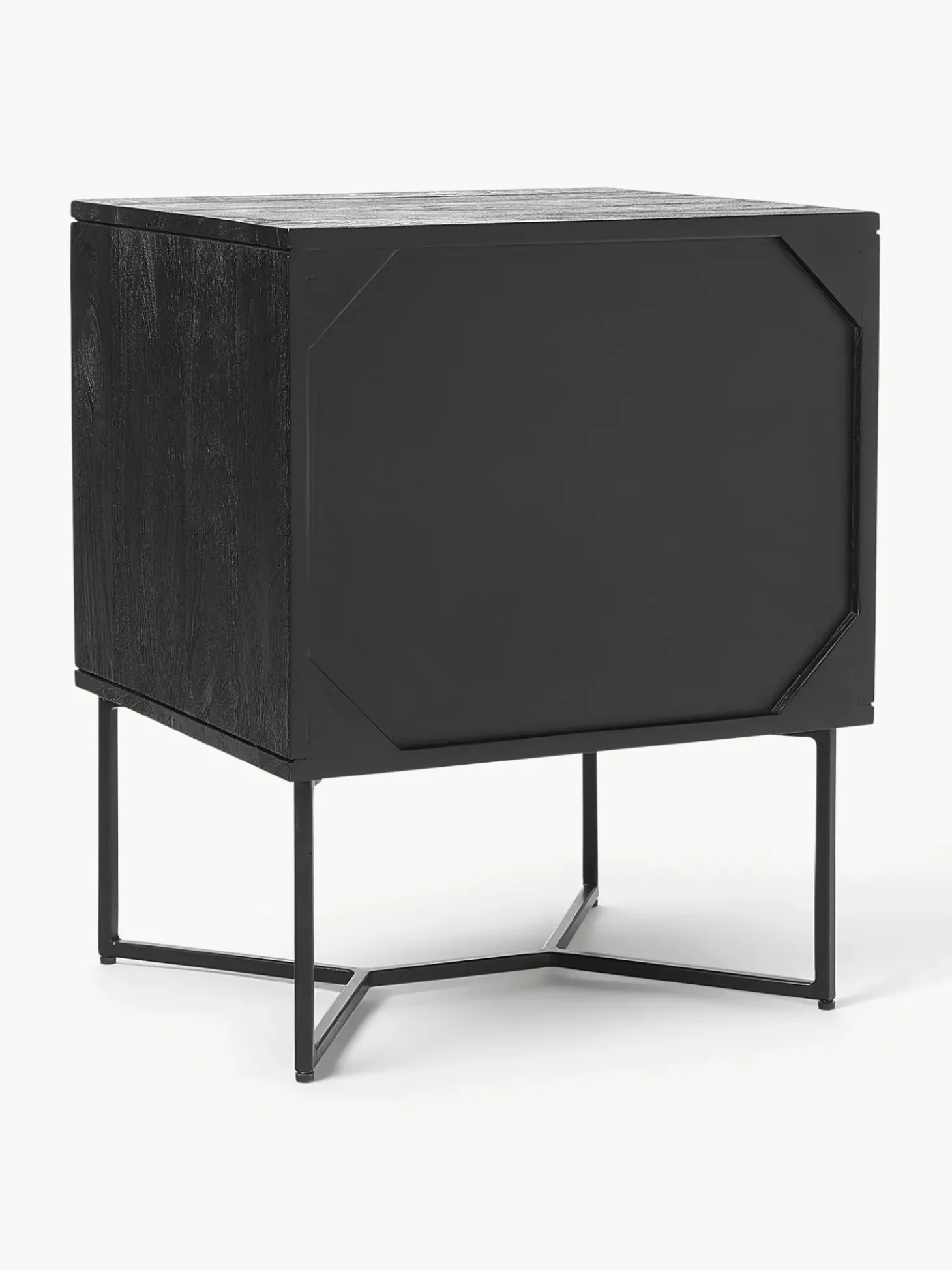 Mesilla De Noche De Madera De Mango Maciza Luca, Con Cajones