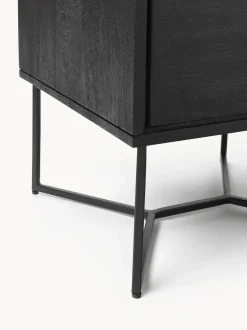 Mesilla De Noche De Madera De Mango Maciza Luca, Con Cajones