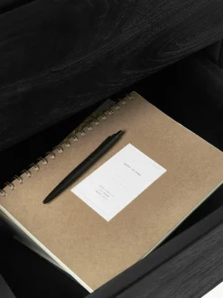 Mesilla De Noche De Madera De Mango Maciza Luca, Con Cajones