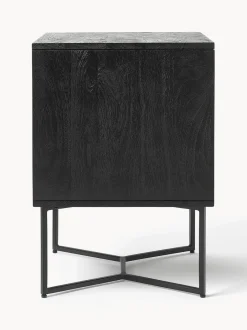 Mesilla De Noche De Madera De Mango Maciza Luca, Con Cajon