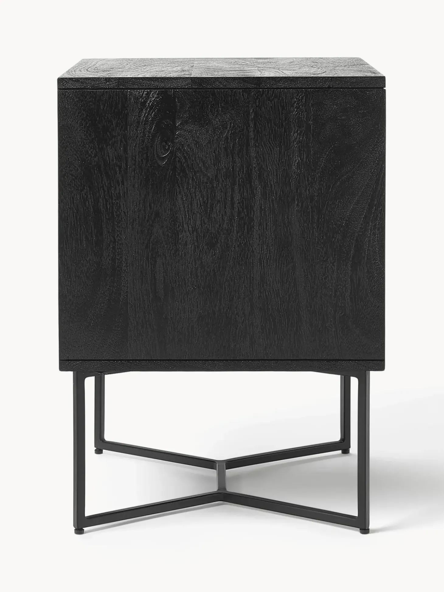 Mesilla De Noche De Madera De Mango Maciza Luca, Con Cajon