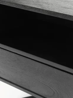 Mesilla De Noche De Madera De Mango Maciza Luca, Con Cajon