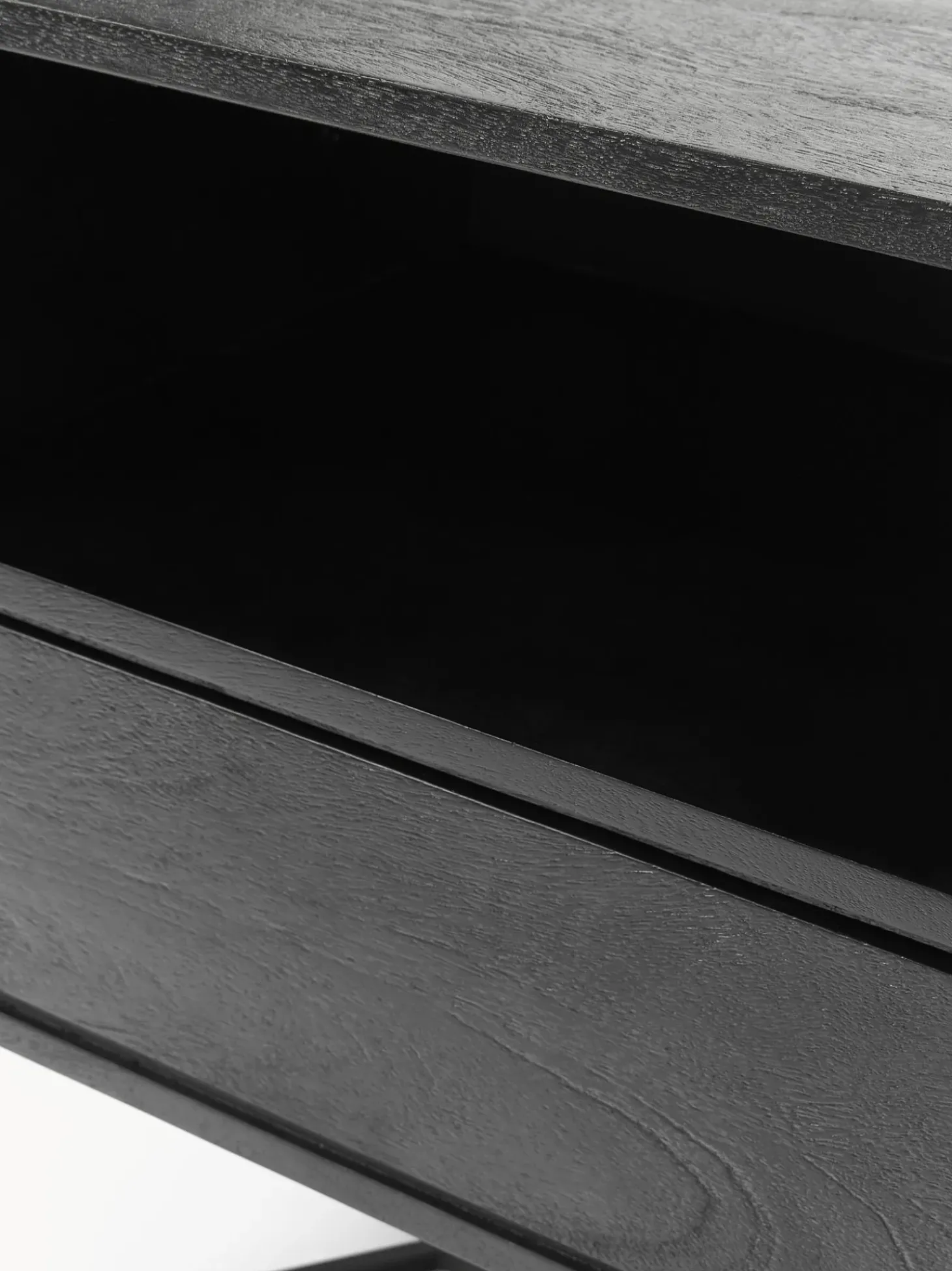 Mesilla De Noche De Madera De Mango Maciza Luca, Con Cajon