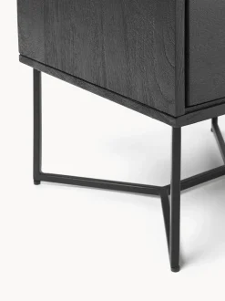 Mesilla De Noche De Madera De Mango Maciza Luca, Con Cajon