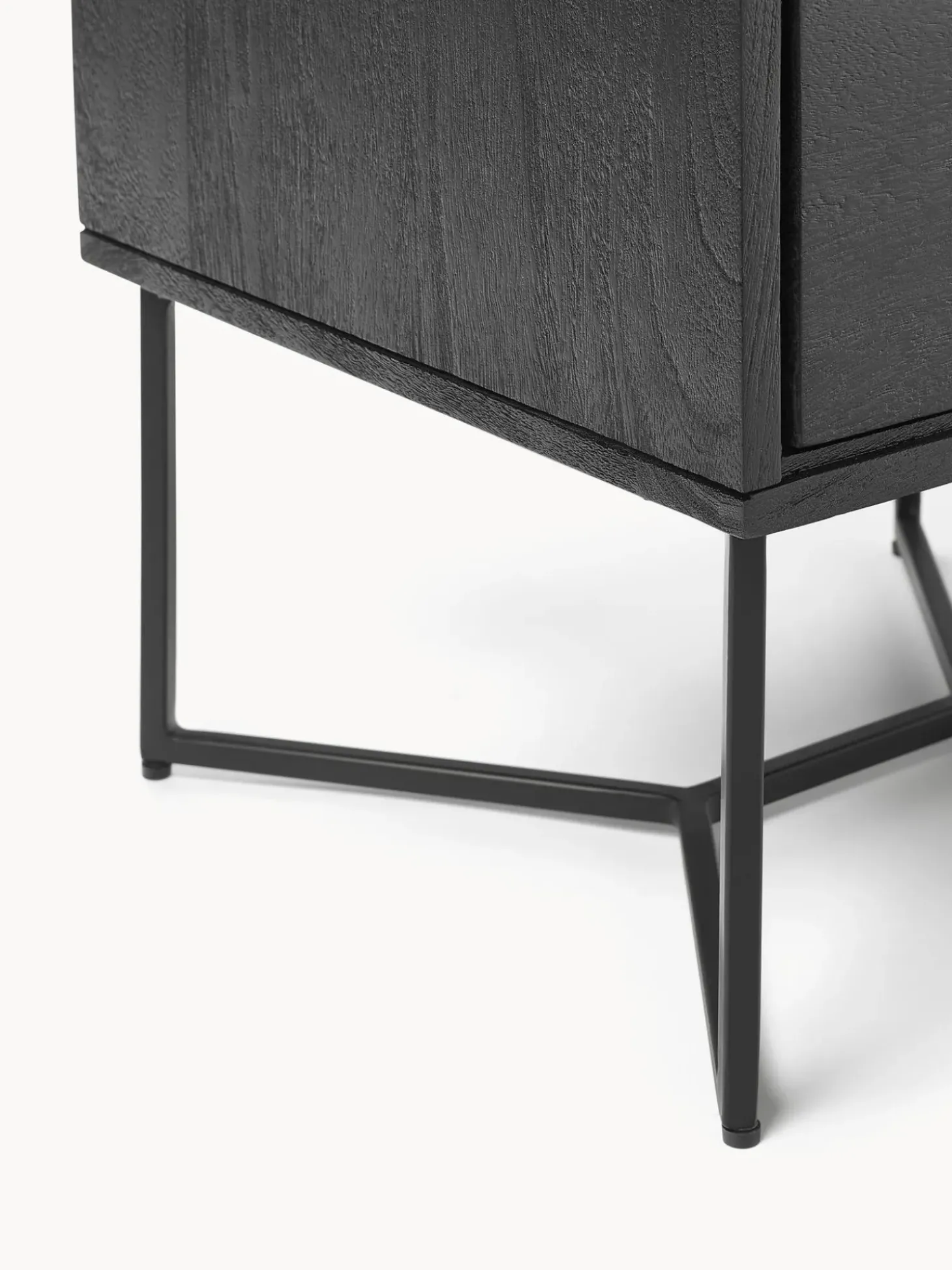 Mesilla De Noche De Madera De Mango Maciza Luca, Con Cajon