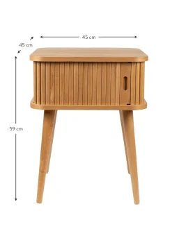 Mesita De Noche De Madera Barbier, Puerta Corredera