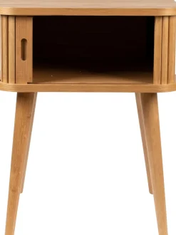 Mesita De Noche De Madera Barbier, Puerta Corredera