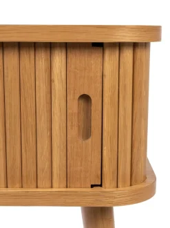 Mesita De Noche De Madera Barbier, Puerta Corredera