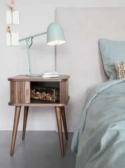 Mesita De Noche De Madera Barbier, Puerta Corredera