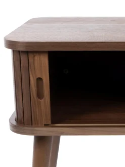 Mesita De Noche De Madera Barbier, Puerta Corredera