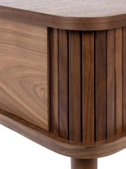 Mesita De Noche De Madera Barbier, Puerta Corredera