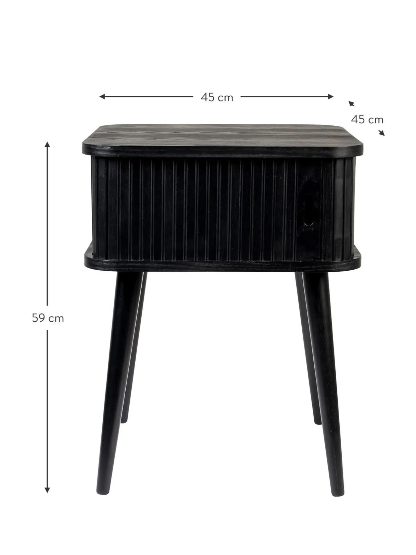 Mesita De Noche De Madera Barbier, Puerta Corredera