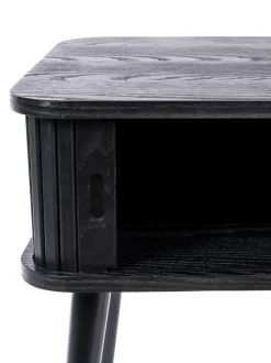 Mesita De Noche De Madera Barbier, Puerta Corredera