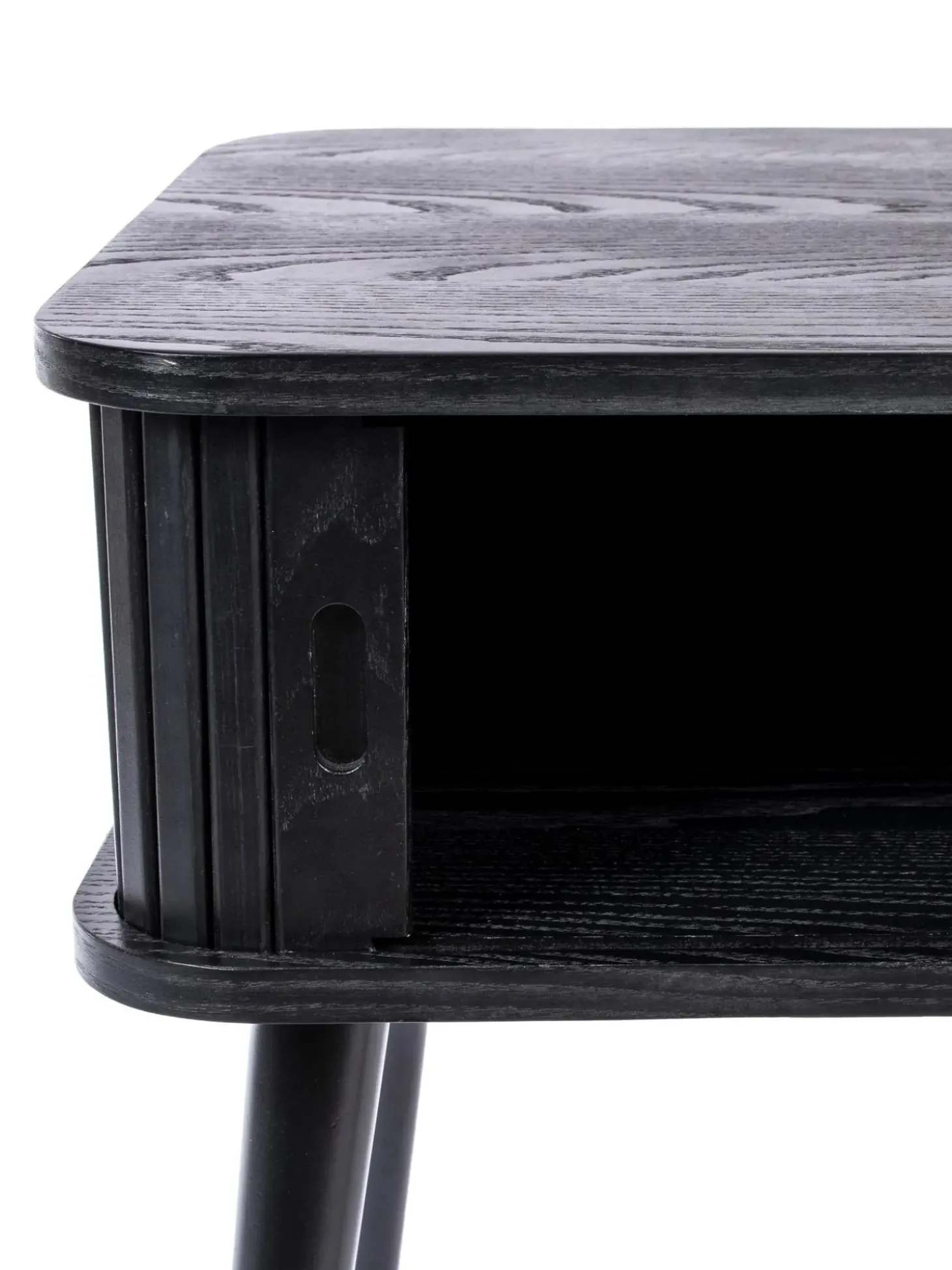 Mesita De Noche De Madera Barbier, Puerta Corredera