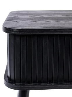 Mesita De Noche De Madera Barbier, Puerta Corredera