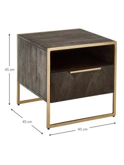 Mesita De Noche De Madera Maciza De Mango Harry