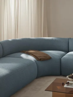 Modulo De Esquina Redondo En Tejido Boucle Sofa Sofia