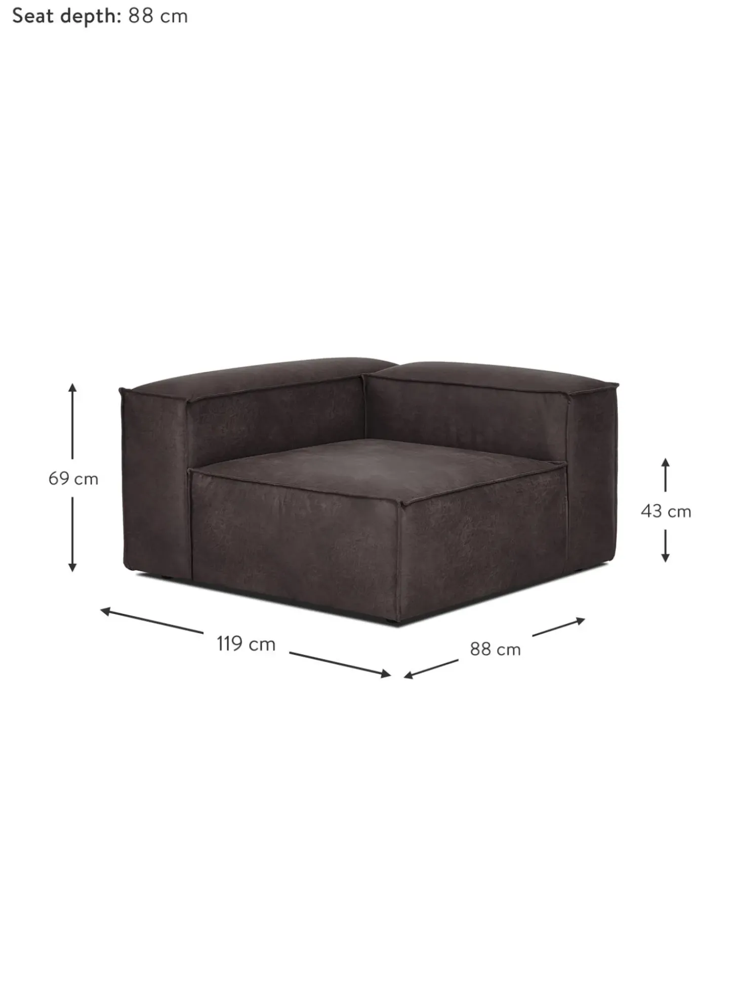 Modulo De Esquina Sofa De Cuero Reciclado Lennon
