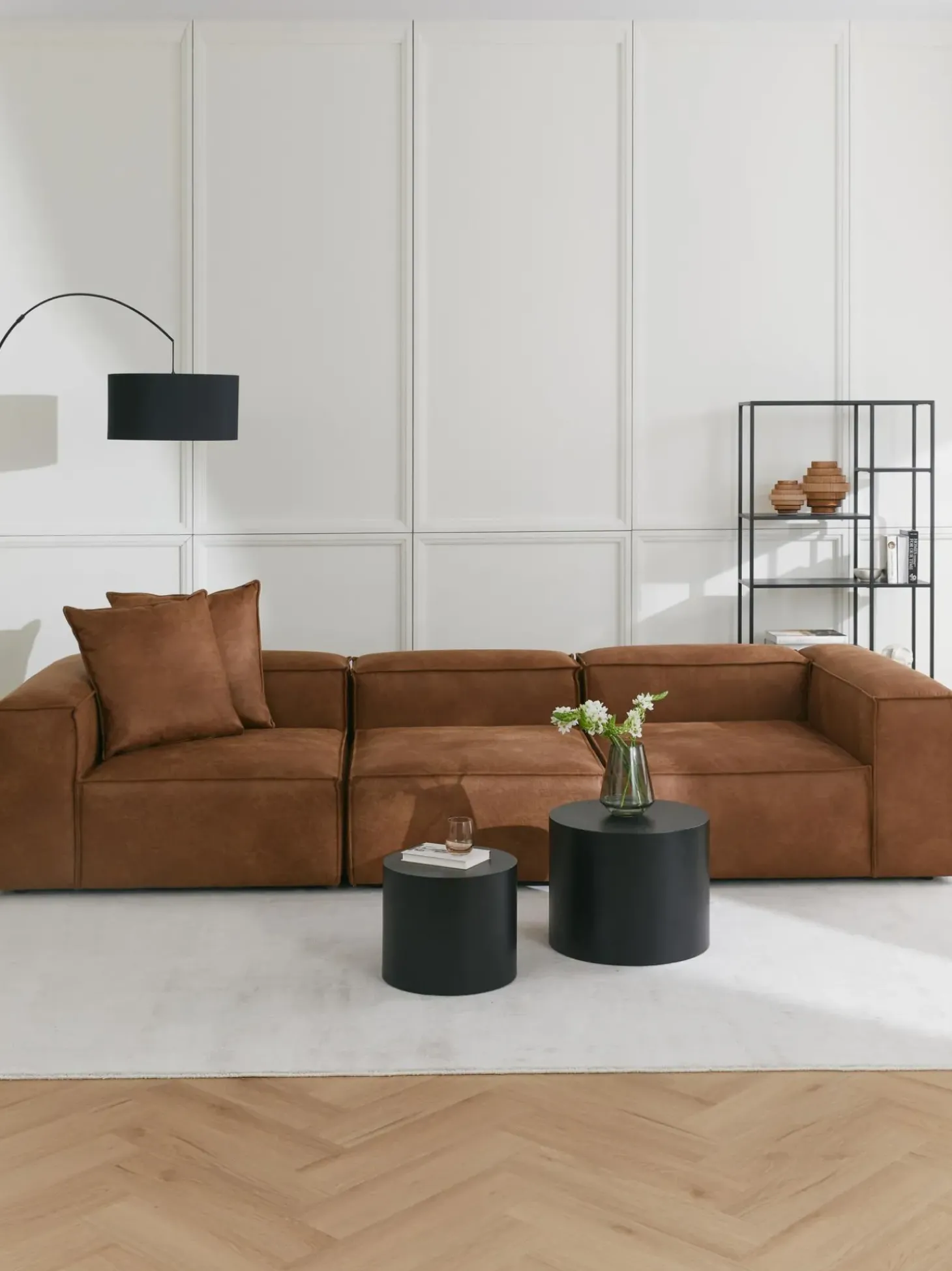 Modulo De Esquina Sofa De Cuero Reciclado Lennon