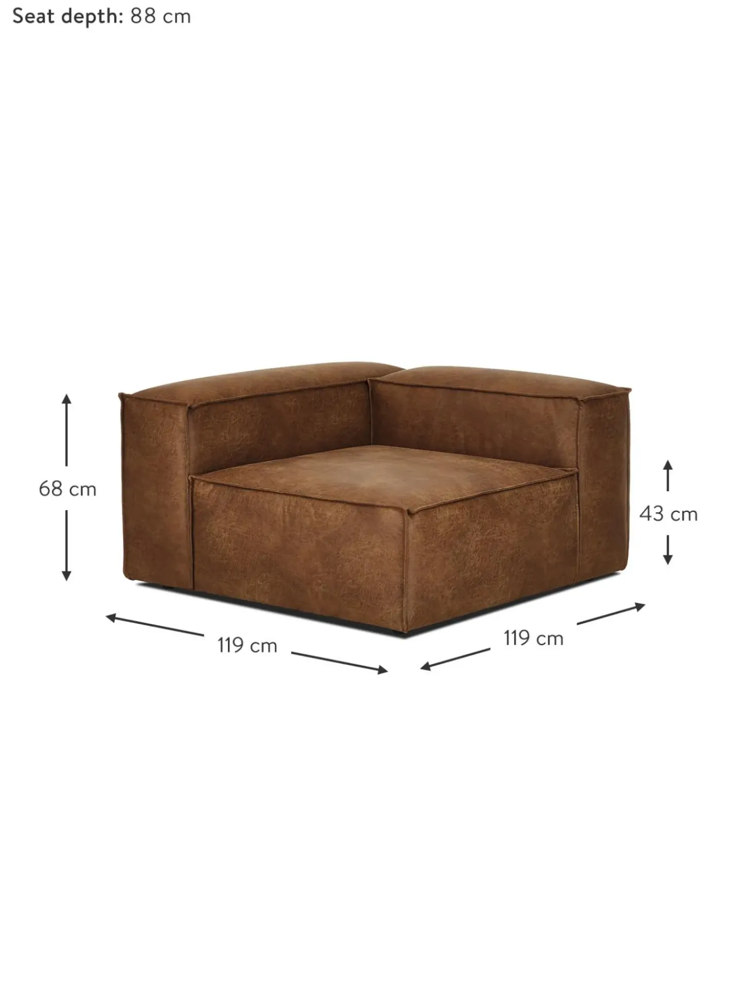 Modulo De Esquina Sofa De Cuero Reciclado Lennon