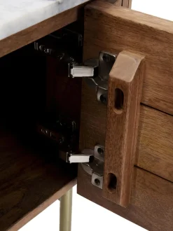 Mueble Tv Artesanal De Madera De Mango Y Marmol Grace