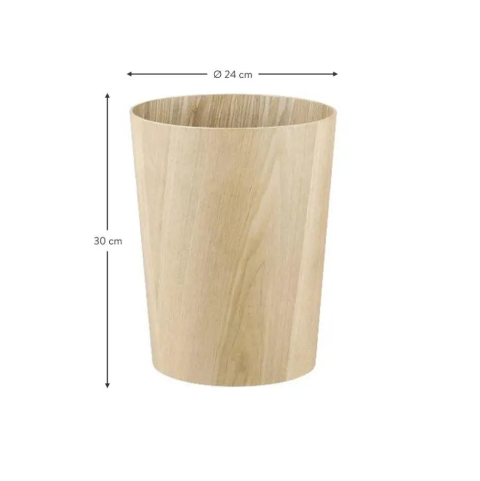 Papelera Redonda De Madera Wilo