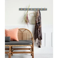 Perchero De Pared De Madera Edgy, 8 Ganchos