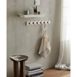 Perchero De Pared De Madera Edgy, 8 Ganchos