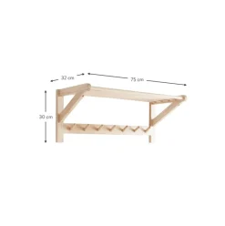 Perchero De Pared De Madera De Pino Cole