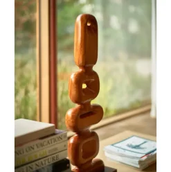 Pieza Decorativa Grande Artesanal De Madera De Teca Ornament