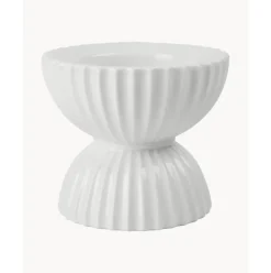 Portavelas De Porcelana Con Relieves Tura