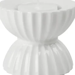 Portavelas De Porcelana Con Relieves Tura