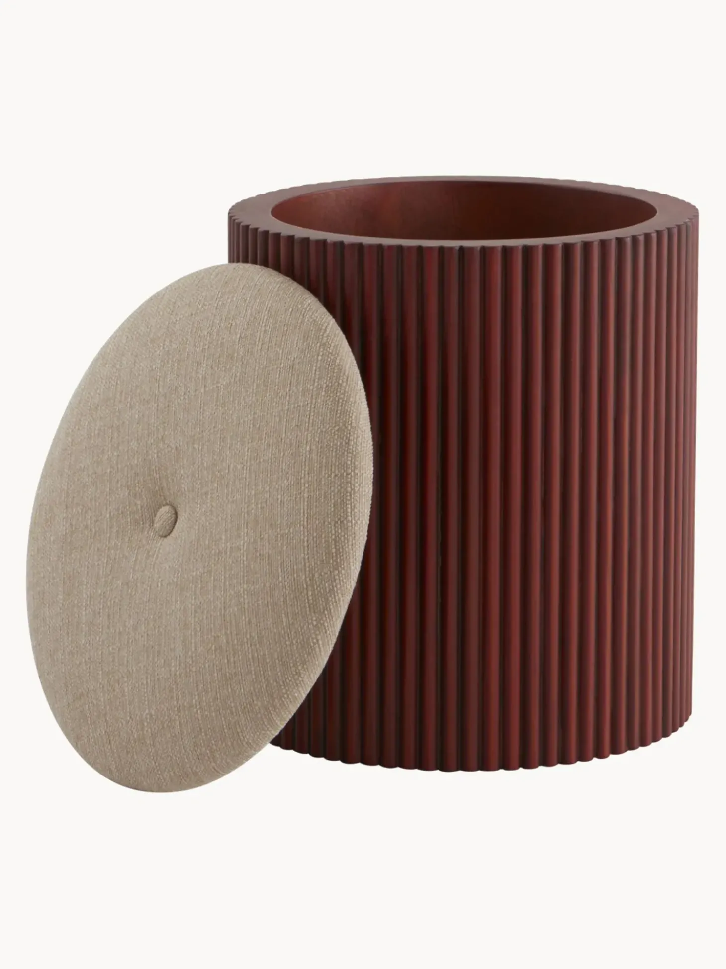 Puf De Madera Darwin, Con Espacio De Almacenamiento