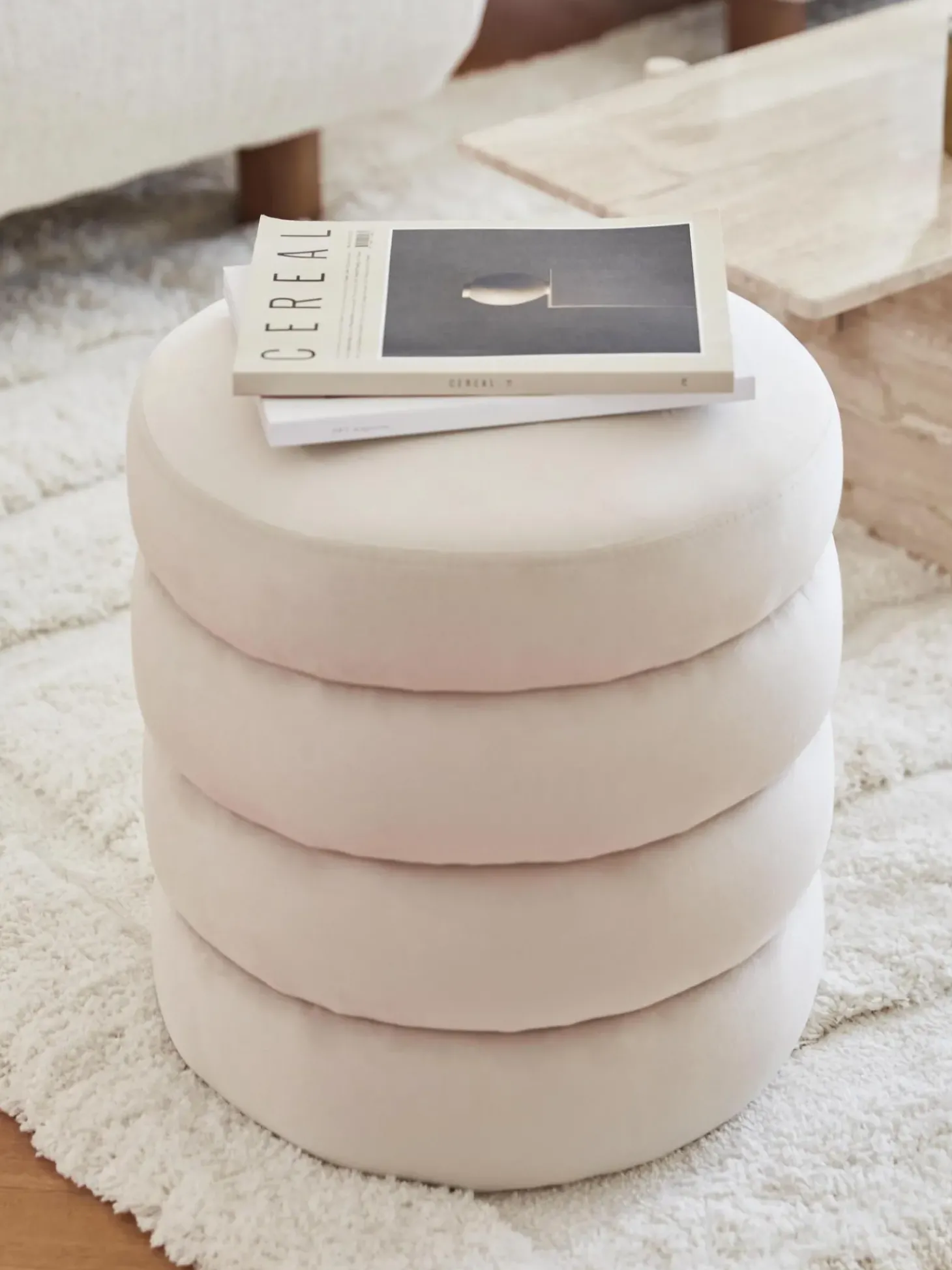 Puf De Terciopelo Alto