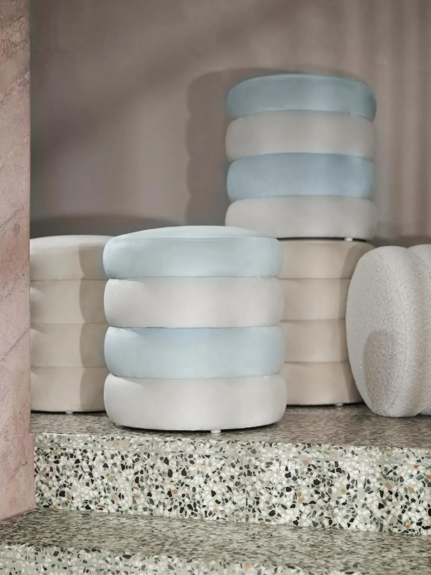 Puf De Terciopelo Alto