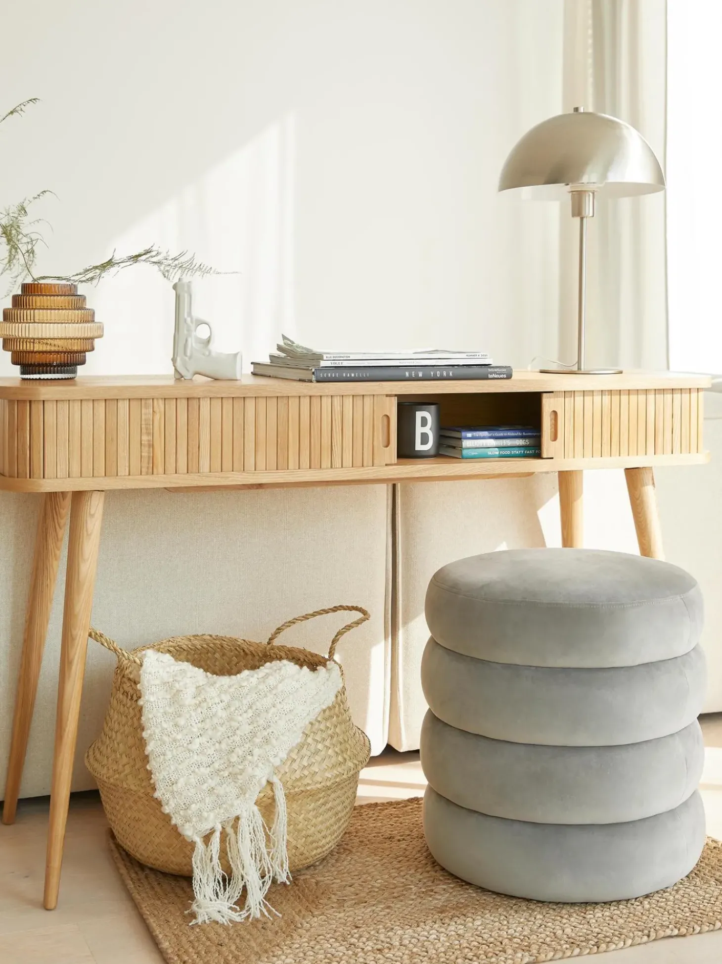 Puf De Terciopelo Alto