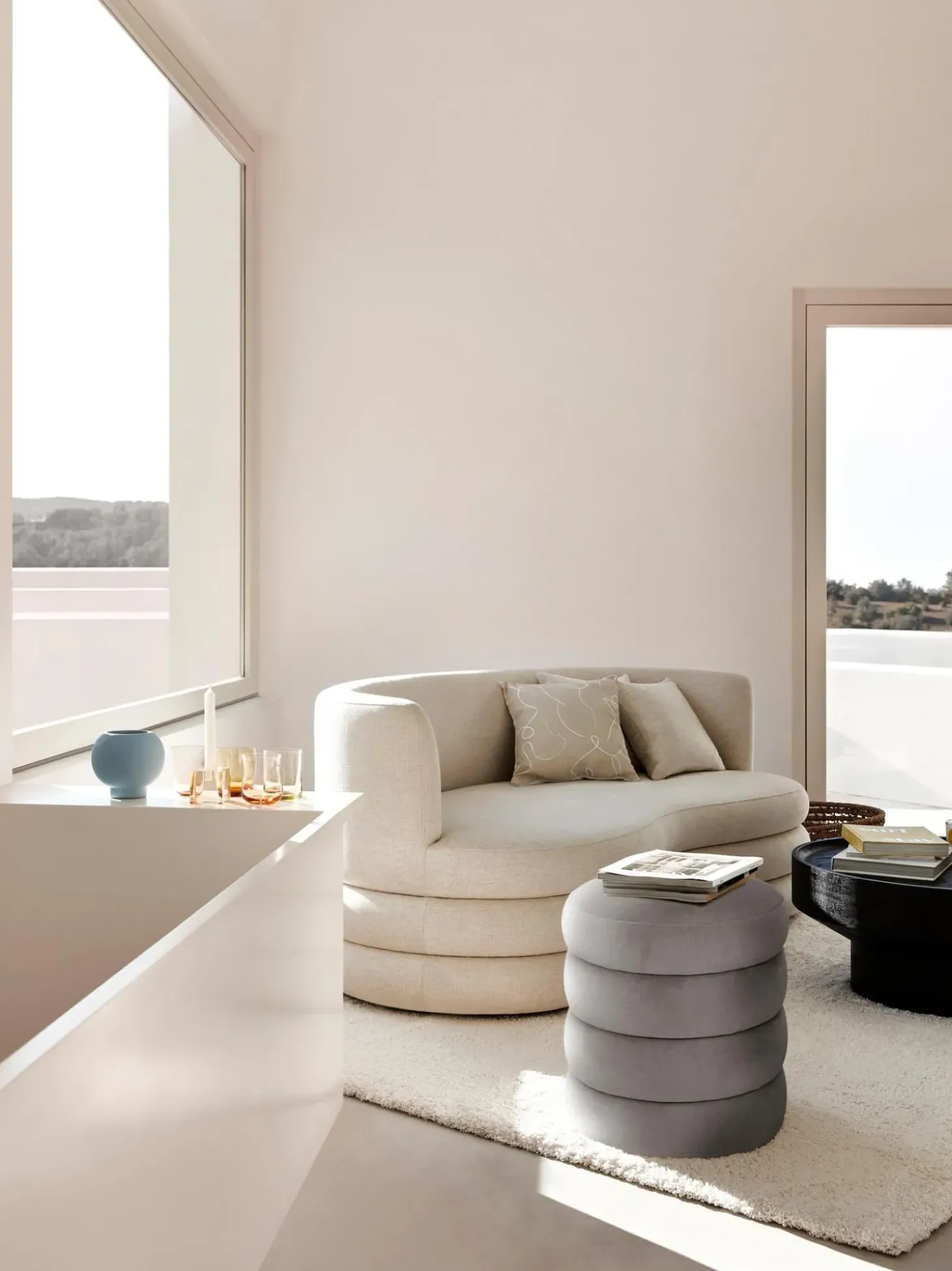 Puf De Terciopelo Alto