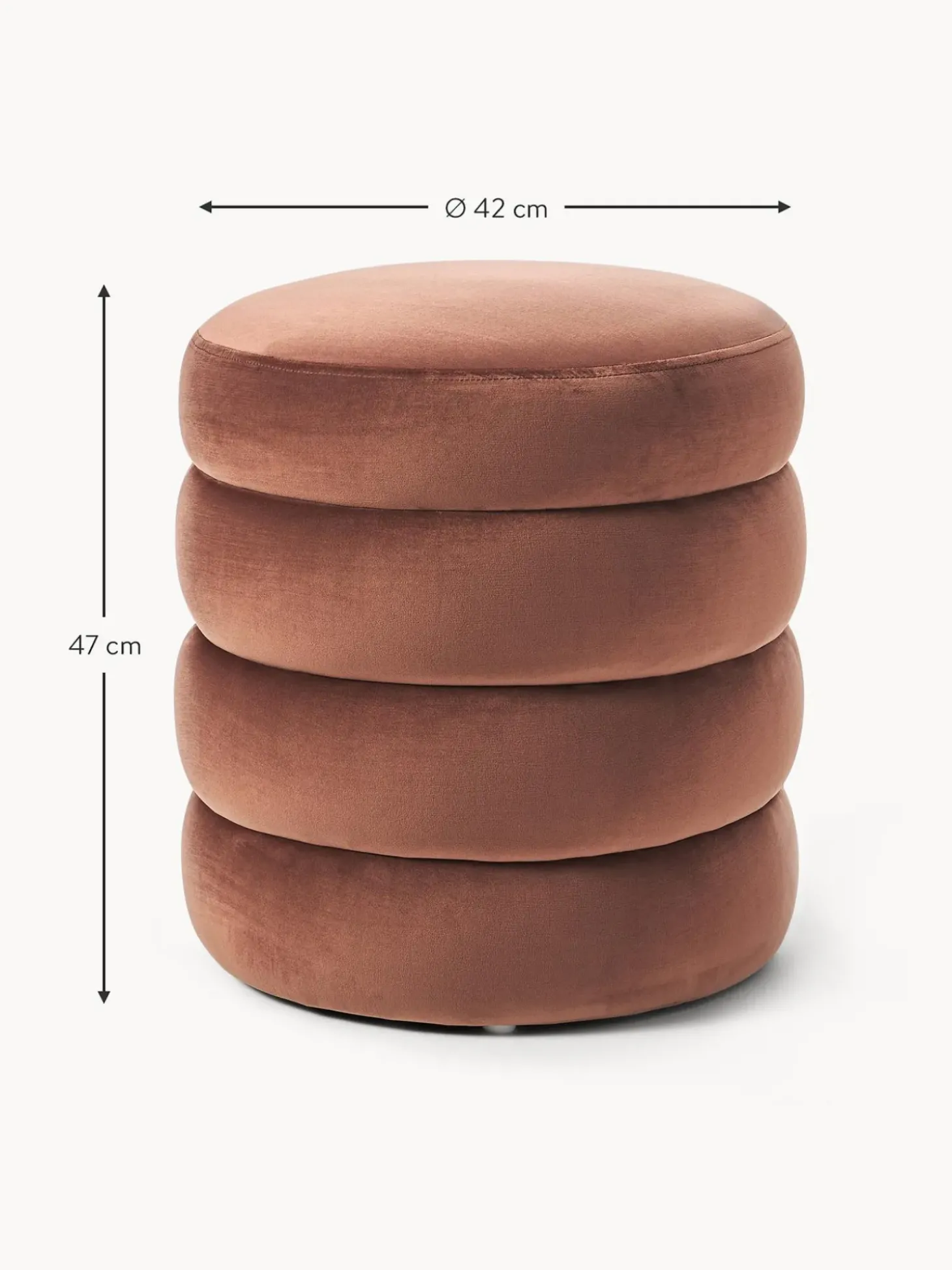 Puf De Terciopelo Alto