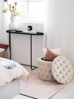 Puf De Terciopelo Chiara, Con Espacio De Almacenamiento