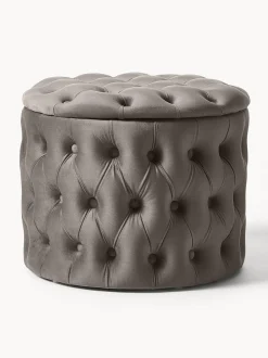 Puf De Terciopelo Chiara, Con Espacio De Almacenamiento