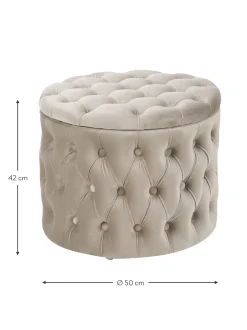 Puf De Terciopelo Chiara, Con Espacio De Almacenamiento