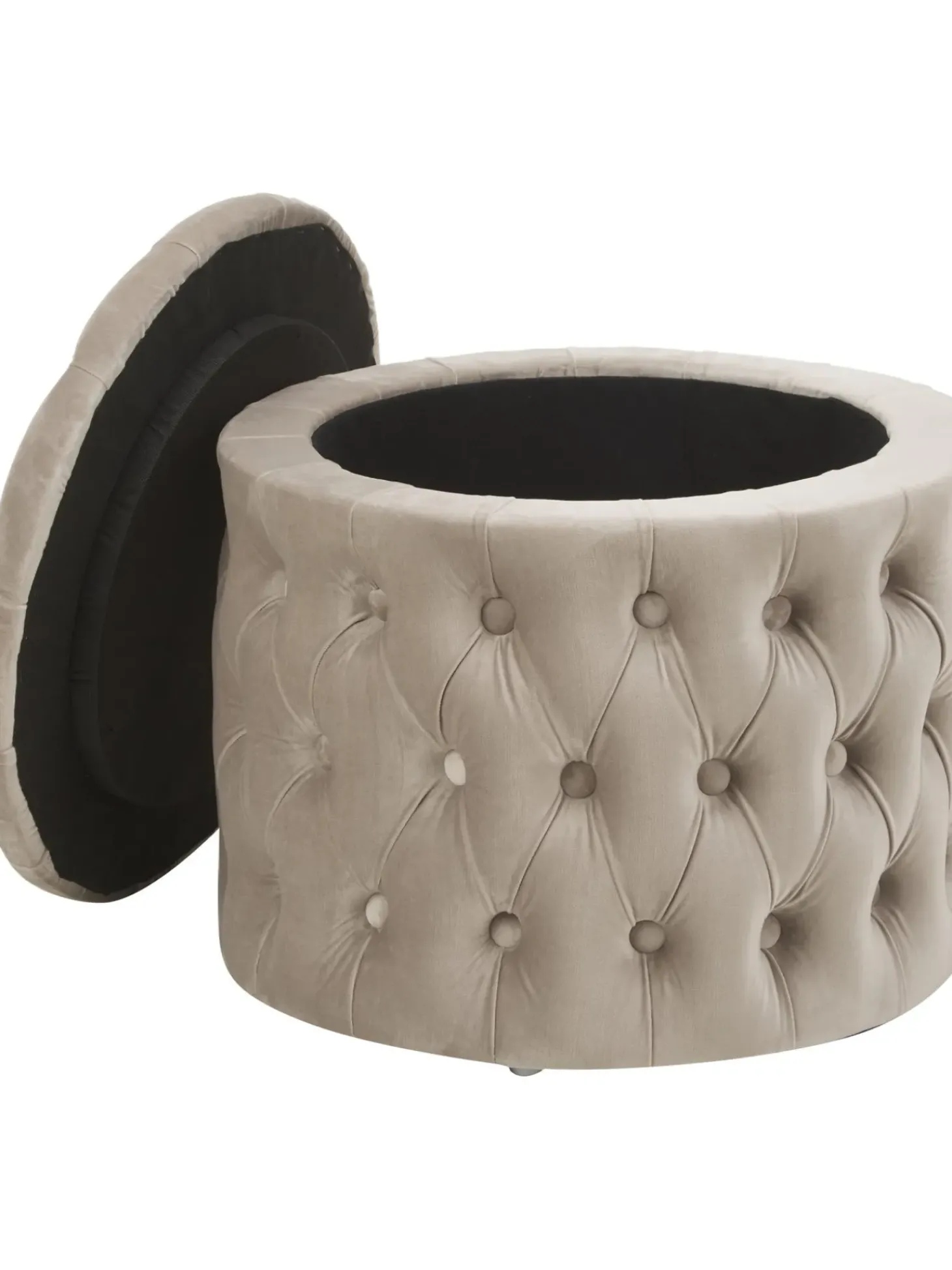 Puf De Terciopelo Chiara, Con Espacio De Almacenamiento