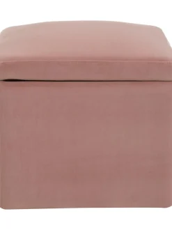 Puf De Terciopelo Winou, Con Espacio De Almacenamiento