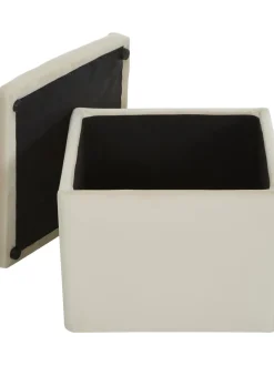 Puf De Terciopelo Winou, Con Espacio De Almacenamiento