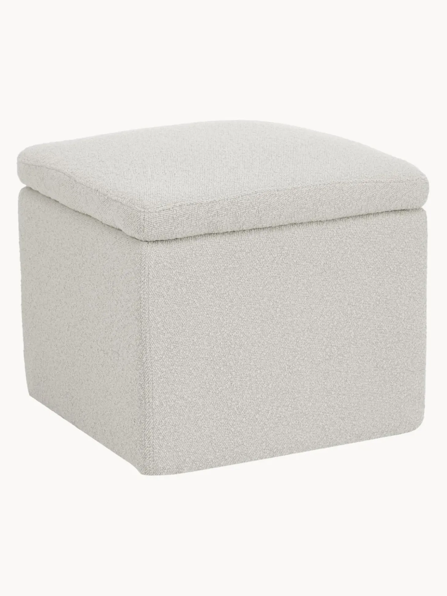 Puf En Tejido Boucle Winou, Con Espacio De Almacenamiento